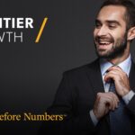 Frontier Growth logo and People Before Numbers tagline beside a smiling man on a charcoal background.